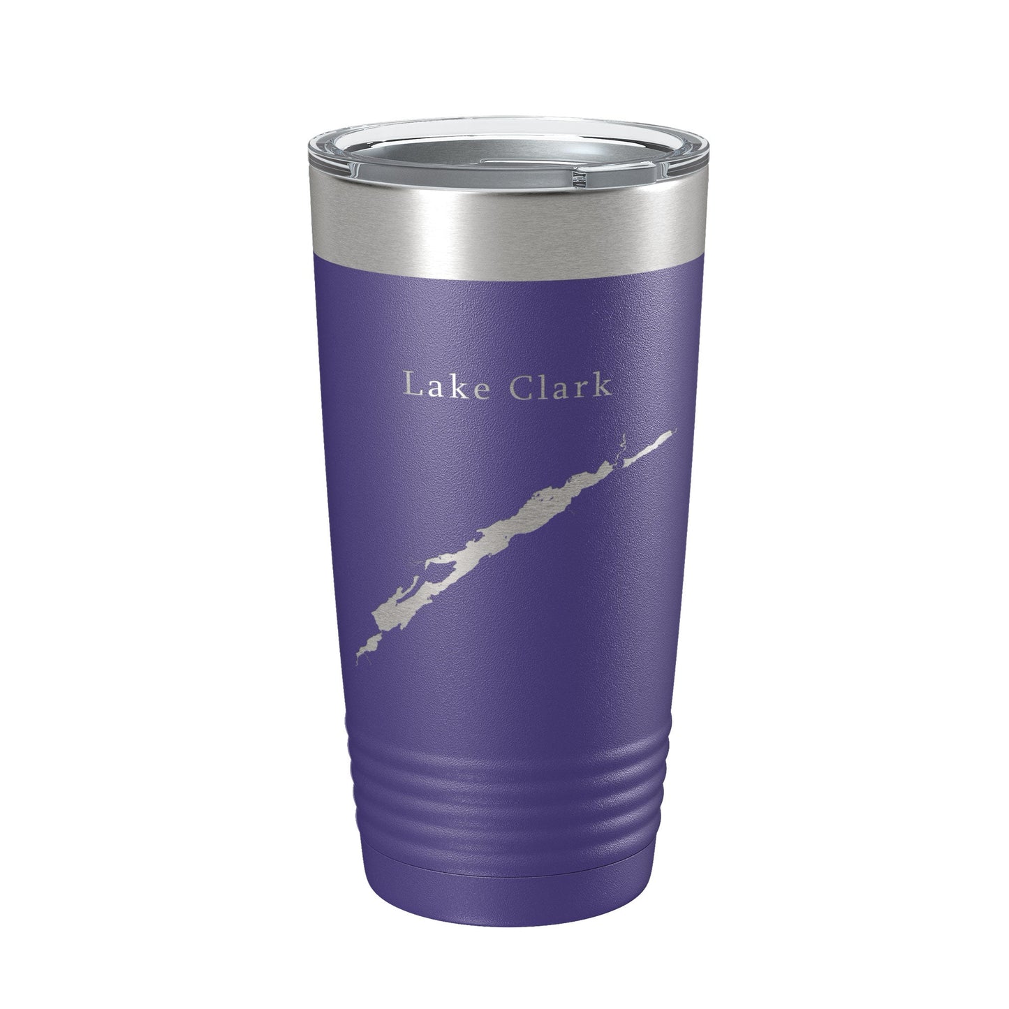Lake Clark Map Tumbler Travel Mug Insulated Laser Engraved Coffee Cup Alaska 20 oz
