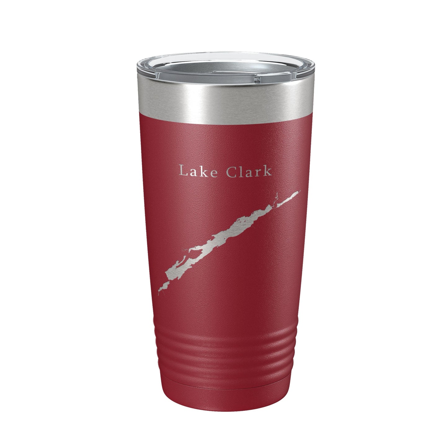 Lake Clark Map Tumbler Travel Mug Insulated Laser Engraved Coffee Cup Alaska 20 oz
