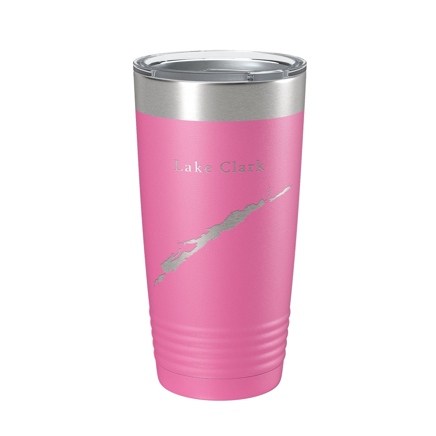 Lake Clark Map Tumbler Travel Mug Insulated Laser Engraved Coffee Cup Alaska 20 oz