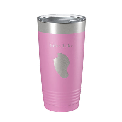 Echo Lake Map Tumbler Travel Mug Insulated Laser Engraved Coffee Cup White Mountains New Hampshire 20 oz