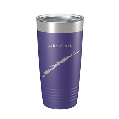 Lake Clark Map Tumbler Travel Mug Insulated Laser Engraved Coffee Cup Alaska 20 oz
