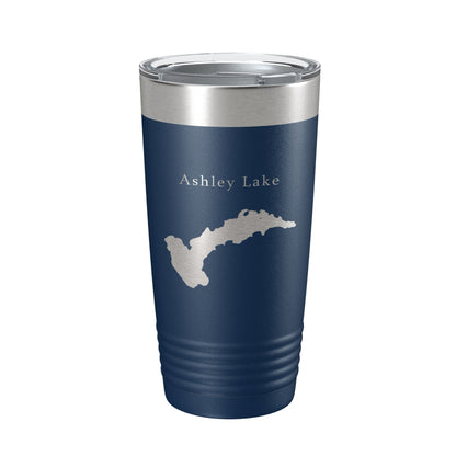 Ashley Lake Map Tumbler Travel Mug Insulated Laser Engraved Coffee Cup Montana 20 oz