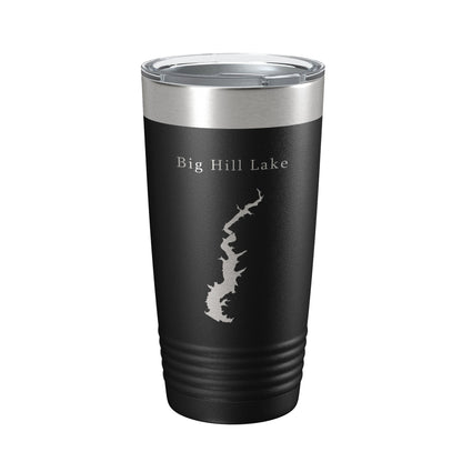 Big Hill Lake Map Tumbler Travel Mug Insulated Laser Engraved Coffee Cup Kansas 20 oz