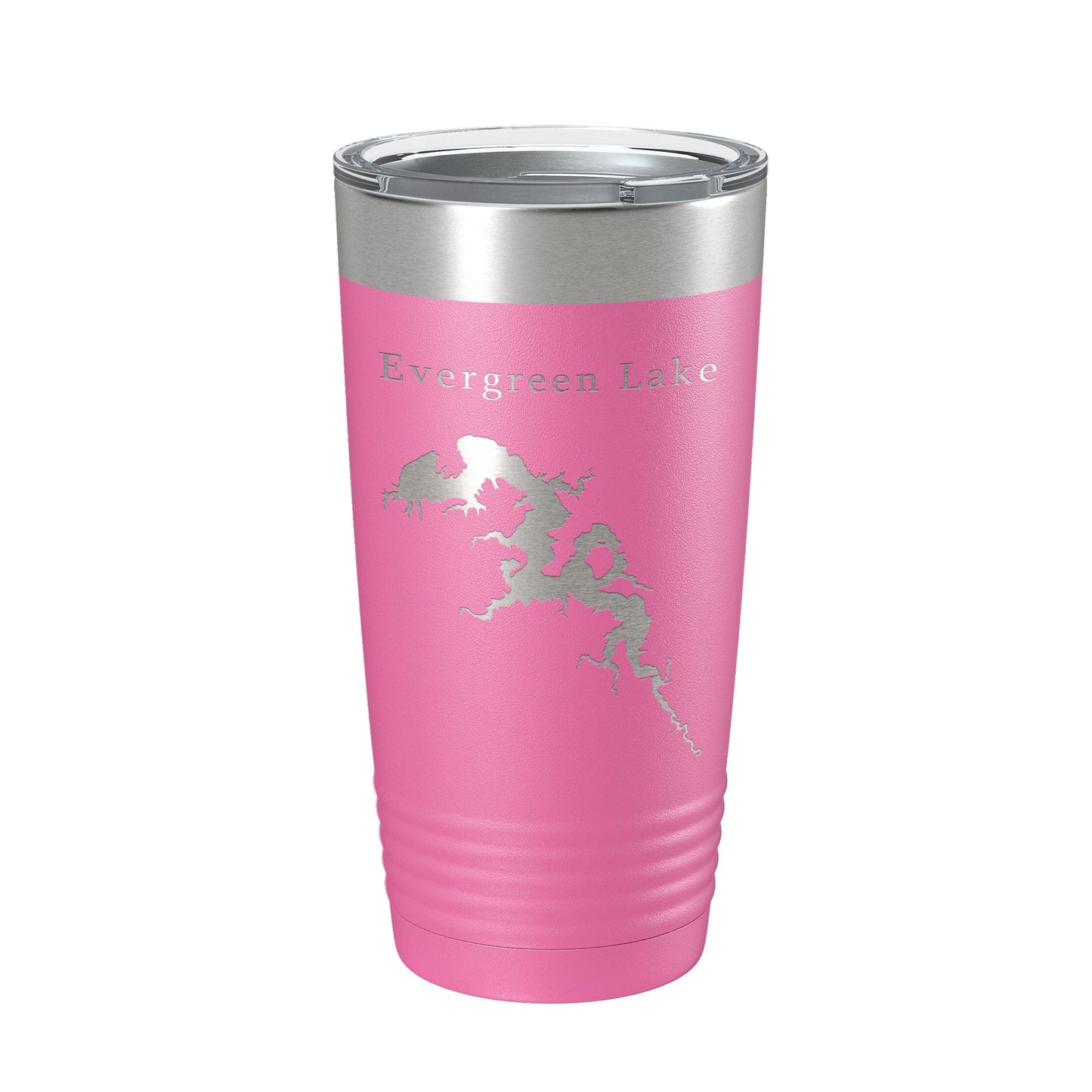 Evergreen Lake Map Tumbler Travel Mug Insulated Laser Engraved Coffee Cup Illinois 20 oz