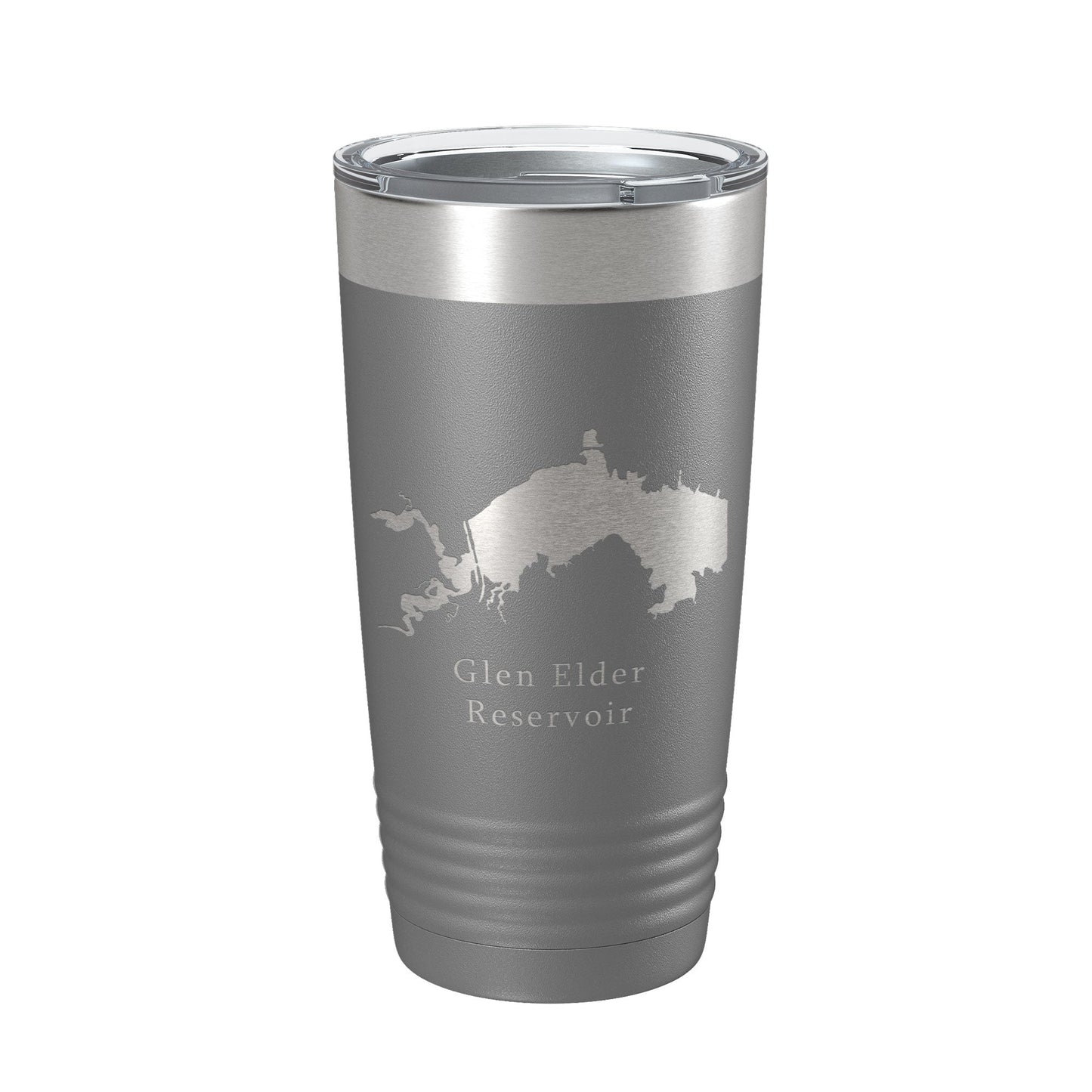 Glen Elder Reservoir Tumbler Lake Map Travel Mug Insulated Laser Engraved Coffee Cup Kansas 20 oz