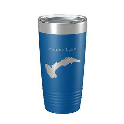 Ashley Lake Map Tumbler Travel Mug Insulated Laser Engraved Coffee Cup Montana 20 oz