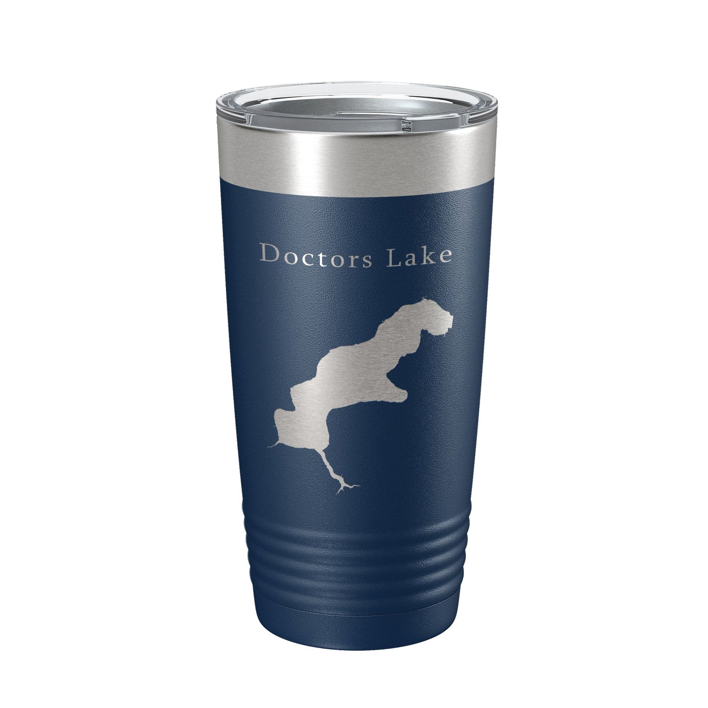 Doctors Lake Map Tumbler Travel Mug Insulated Laser Engraved Coffee Cup Florida 20 oz
