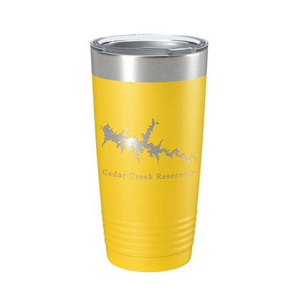 Cedar Creek Reservoir Tumbler Lake Map Travel Mug Insulated Laser Engraved Coffee Cup Alabama 20 oz