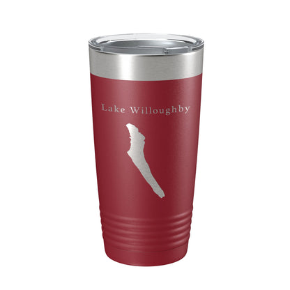 Lake Willoughby Map Tumbler Travel Mug Insulated Laser Engraved Coffee Cup Vermont 20 oz