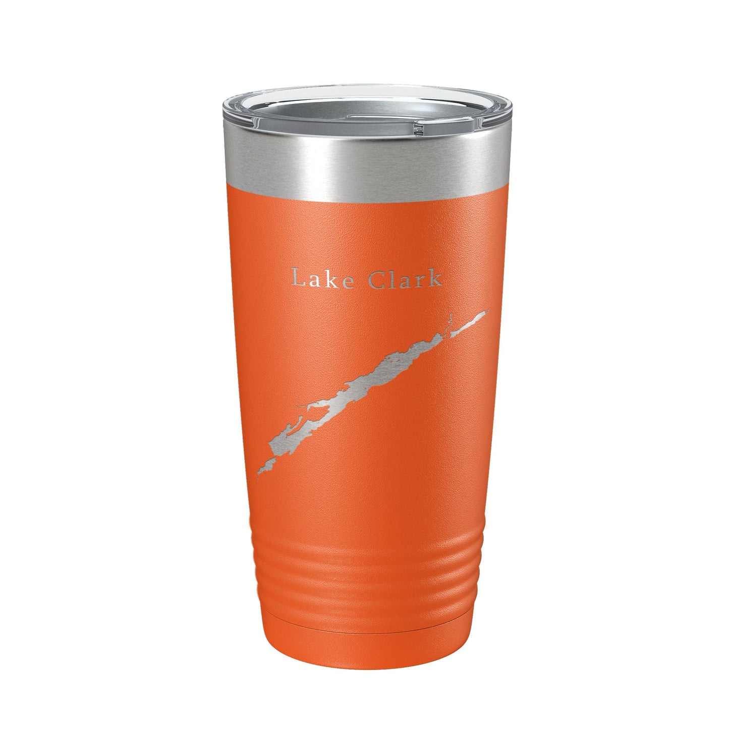 Lake Clark Map Tumbler Travel Mug Insulated Laser Engraved Coffee Cup Alaska 20 oz