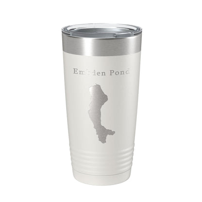 Embden Pond Tumbler Lake Map Travel Mug Insulated Laser Engraved Coffee Cup Maine 20 oz