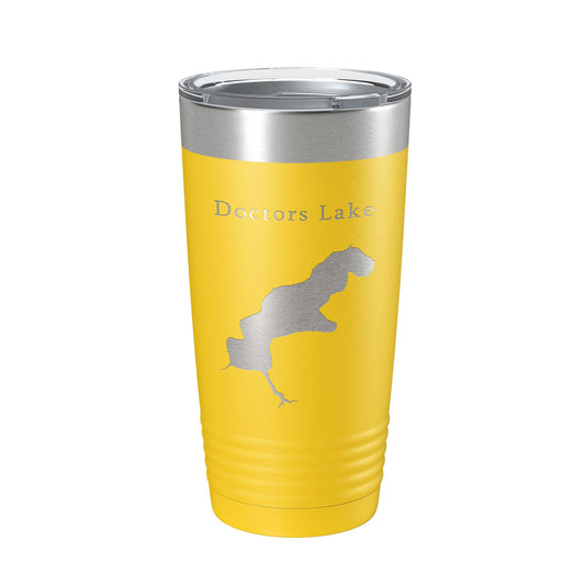 Doctors Lake Map Tumbler Travel Mug Insulated Laser Engraved Coffee Cup Florida 20 oz