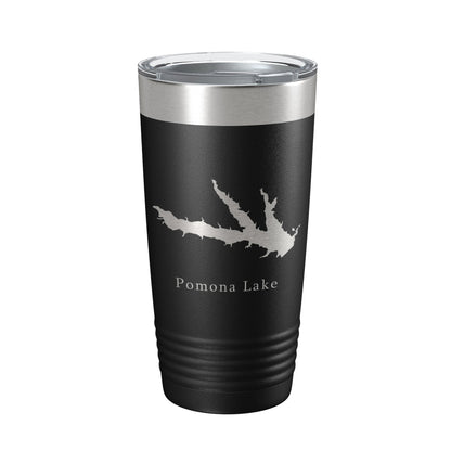 Pomona Lake Map Tumbler Travel Mug Insulated Laser Engraved Coffee Cup Kansas 20 oz