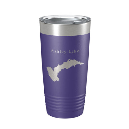 Ashley Lake Map Tumbler Travel Mug Insulated Laser Engraved Coffee Cup Montana 20 oz