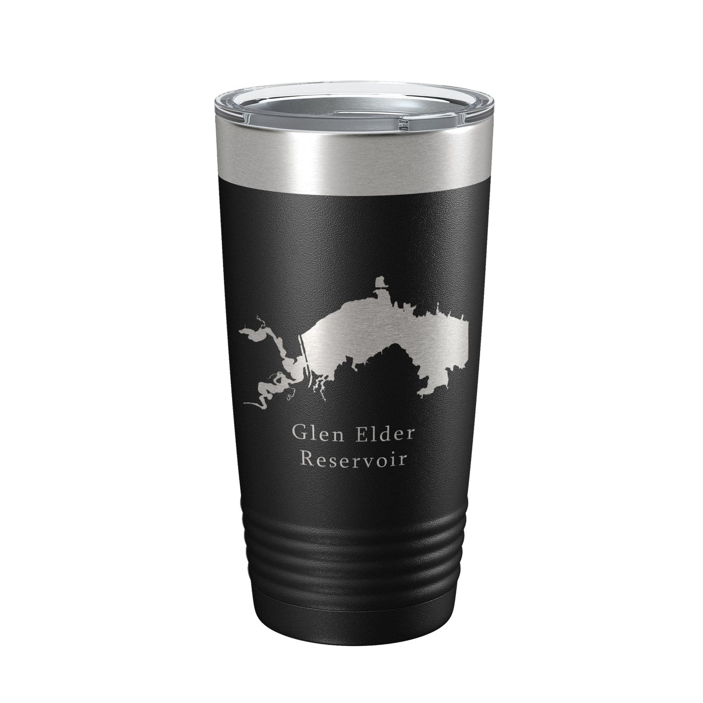 Glen Elder Reservoir Tumbler Lake Map Travel Mug Insulated Laser Engraved Coffee Cup Kansas 20 oz