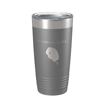 Pleasant Lake Map Tumbler Travel Mug Insulated Laser Engraved Coffee Cup Michigan 20 oz