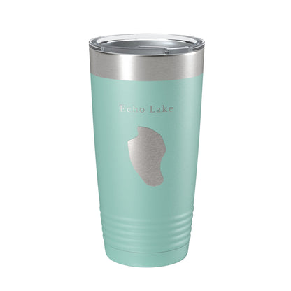 Echo Lake Map Tumbler Travel Mug Insulated Laser Engraved Coffee Cup White Mountains New Hampshire 20 oz