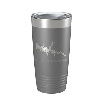 Cedar Creek Reservoir Tumbler Lake Map Travel Mug Insulated Laser Engraved Coffee Cup Alabama 20 oz