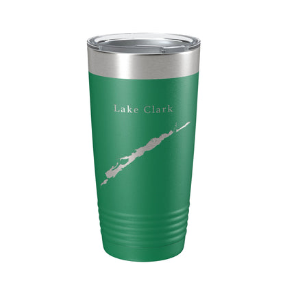 Lake Clark Map Tumbler Travel Mug Insulated Laser Engraved Coffee Cup Alaska 20 oz