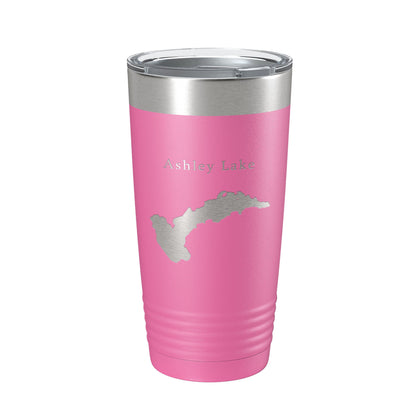 Ashley Lake Map Tumbler Travel Mug Insulated Laser Engraved Coffee Cup Montana 20 oz