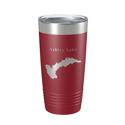 Ashley Lake Map Tumbler Travel Mug Insulated Laser Engraved Coffee Cup Montana 20 oz