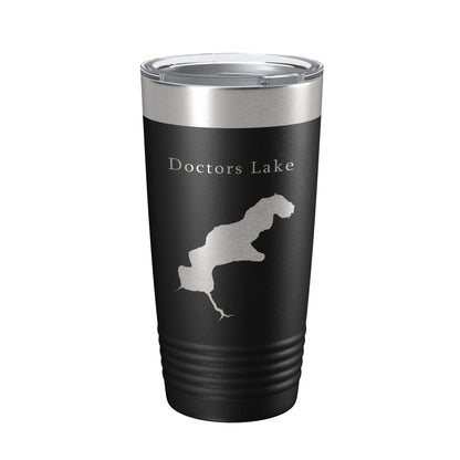 Doctors Lake Map Tumbler Travel Mug Insulated Laser Engraved Coffee Cup Florida 20 oz